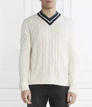 Свитер мужской Tommy Jeans вязаный с v-образным вырезом, белый