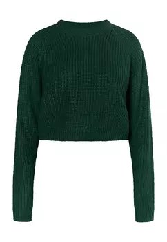 Свитер myMo Strick Cropped, темно-зеленый