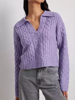 Свитер NA-KD, светло-фиолетовый