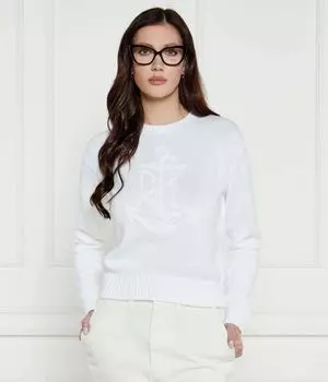 Свитер на колесах Loose fit Lauren Ralph Lauren, белый