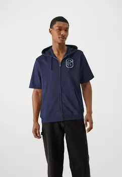 Свитер на молнии Fashion Logo Hood GAP, гобеленовый темно-синий