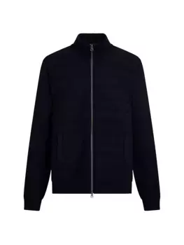 Свитер на молнии с длинными рукавами Bugatchi, темно-синий