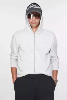 Свитер на молнии с капюшоном Acne Studios, цвет Pale Grey Melange