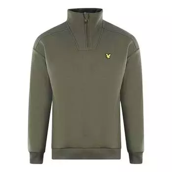 Свитер на молнии с логотипом на груди и беркутом Lyle & Scott, зеленый