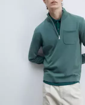 Свитер на молнии Sfera, зеленый