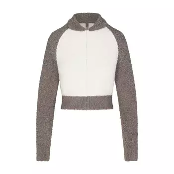 Свитер на молнии SKIMS Cozy, цвет Grey Chalk Multi