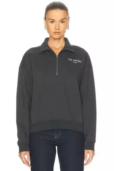 Свитер на молнии Sport Quarter Sporty & Rich, цвет Faded Black & Cream
