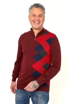 Свитер на молнии Vellapais Toria длиной в четверть, цвет Burgundy