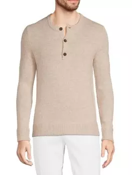 Свитер на пуговицах из мериносовой шерсти Saks Fifth Avenue, цвет White Pepper