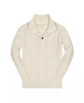 Свитер на пуговицах из органического воротника с воротником-стойкой для маленьких мальчиков Hope & Henry, белый