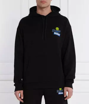 Свитер неррайн Regular fit Hugo Blue, черный