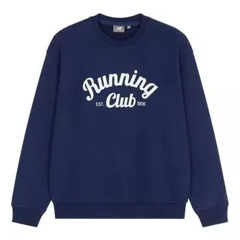 Свитер New Balance Fleece Crew Sweater 'Blue White', синий