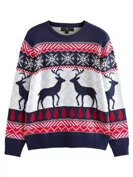 Свитер Next, темно-синий/светло-синий