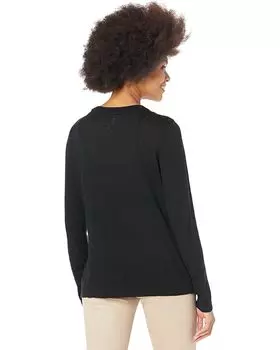 Свитер NIC+ZOE Crew Neck Lone Sleeve Sweater Tee, цвет Black Onyx