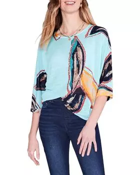 Свитер NIC+ZOE Grove, цвет Aqua Multi