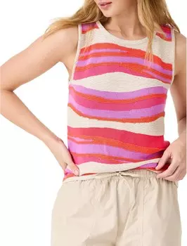 Свитер NIC+ZOE Knit Waves Sweater Tank, цвет Pink Multi