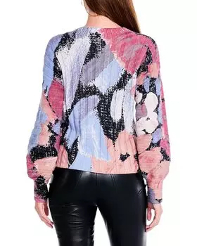 Свитер NIC+ZOE Petite Autumn Bloom Sweater, цвет Pink Multi