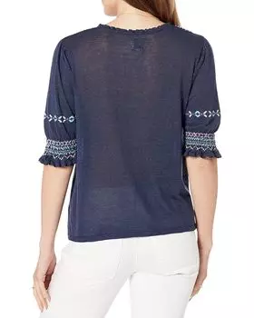 Свитер NIC+ZOE Petite Intarsia Stitches Sweater, цвет Indigo Multi