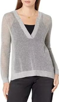 Свитер NIC+ZOE Petite Mesh Stitch Sweater, цвет Tarragon