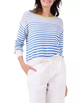 Свитер NIC+ZOE Petite Striped Up Supersoft Sweater, синий мульти