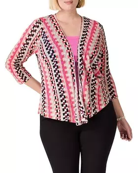 Свитер NIC+ZOE Plus Pixel Sunset 4-Way Cardigan, цвет Pink Multi