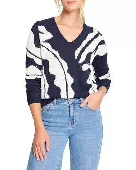 Свитер NIC+ZOE Shadow Reef Sweater, цвет Indigo Multi