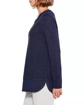 Свитер NIC+ZOE Waffle Vital Crew Neck Sweater, цвет Dark Indigo