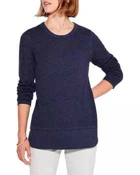 Свитер NIC+ZOE Waffle Vital Crew Neck Sweater, цвет Dark Indigo