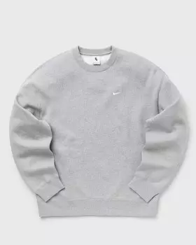 Свитер Nike Solo Swoosh Fleece Crew, цвет dk grey heather/white