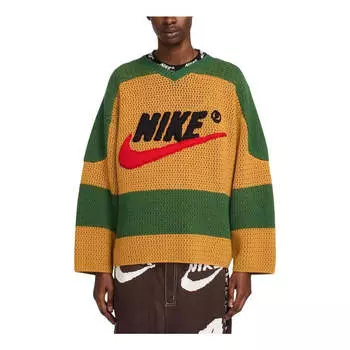 Свитер Nike x Cactus Plant Flea Market Crochet Hockey Sweater 'Chutney', желто-коричневый