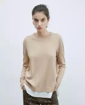 Свитер низкой вязки Sfera, цвет Camel