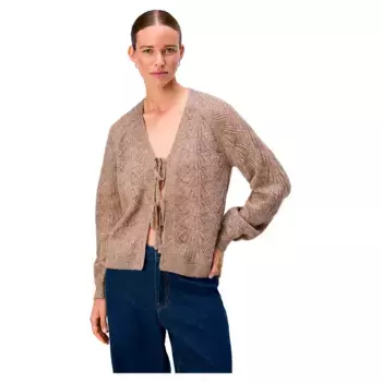 Свитер Object Flora Re cardigan, коричневый
