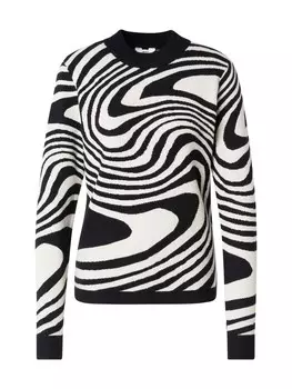 Свитер OBJECT OBJRAY, черный/белый