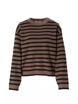 Свитер OBJECT Sweater Elly, темно-коричневый