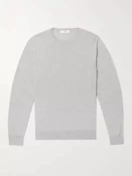 Свитер облегающего кроя из шерсти мериноса Mr P., серый