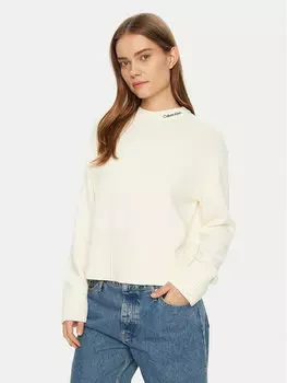Свитер обычного кроя Logo Embro J20J225073 Calvin Klein Jeans, экрю