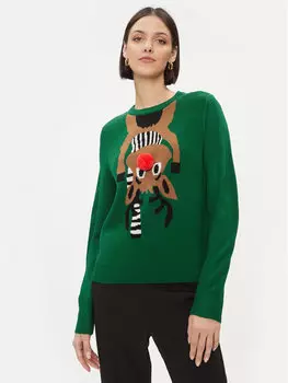 Свитер обычного кроя Only, зеленый