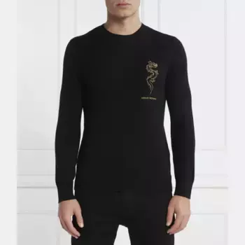 Свитер обычного кроя с добавлением шерсти Armani Exchange, черный