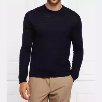 Свитер обычного кроя с добавлением шерсти Emporio Armani, синий
