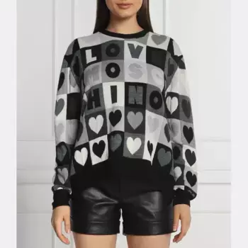 Свитер обычного кроя с добавлением шерсти Love Moschino, серый