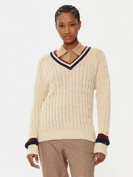 Свитер обычного кроя Varsity WW0WW43972 Tommy Hilfiger, бежевый