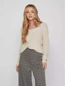 Свитер обычного кроя Vila, бежевый