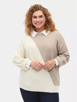 Свитер обычного кроя Zizzi, бежевый