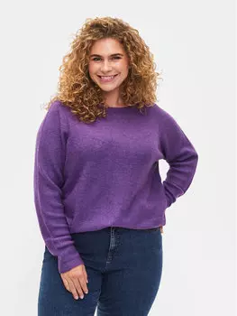 Свитер обычного кроя Zizzi, фиолетовый