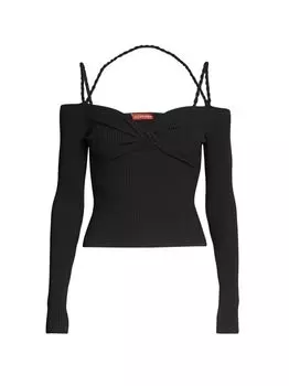 Свитер Odin с вырезами и открытыми плечами Altuzarra, черный