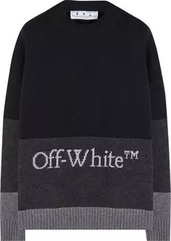 Свитер Off-White Blocked Knit Crewneck Sweater 'Black/White', черный