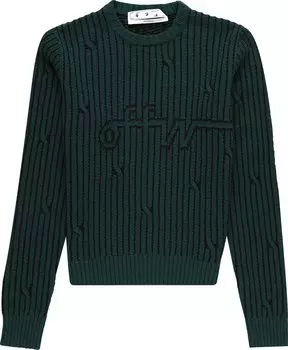 Свитер Off-White Cabled Sweater 'Dark Green', зеленый