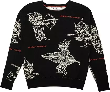 Свитер Off-White Elves Crewneck Sweater 'Black', черный