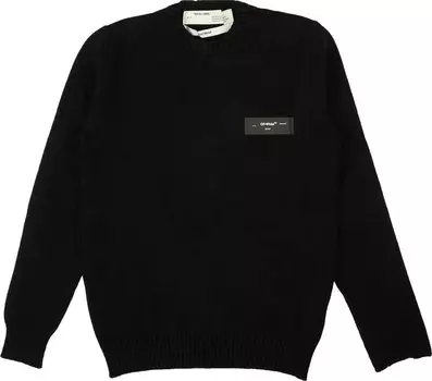 Свитер Off-White Logo Knit Crewneck Sweater 'Black', черный