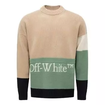 Свитер Off-White SS21 Colorblock Logo Round Neck Long Sleeves Colorblock OMHE048R21KNI0016272